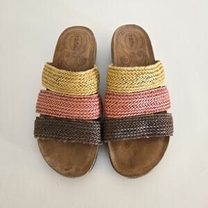 Taos Braided Leather Slip On Slide Sandals EU 38, US 7 - 7.5